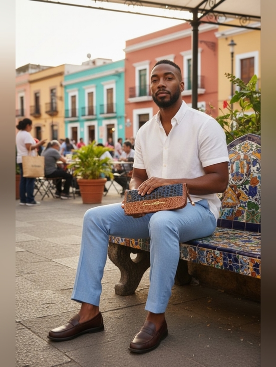 Samantha Brown Faux Crocodile Embossed Passport Travel Wallet Organizer - Picture 2 of 12